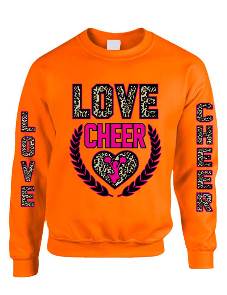 Love Cheer Leopard womens Sweatshirts - ALLNTRENDSHOP - 1