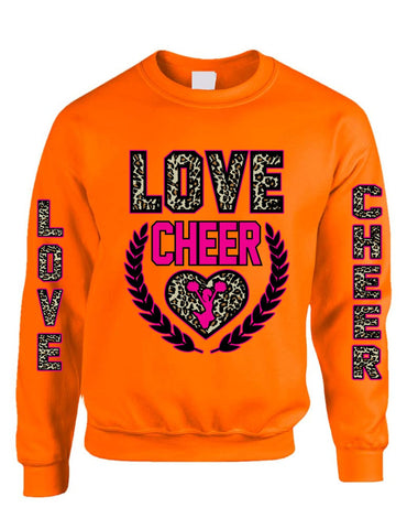 Love Cheer Leopard womens Sweatshirts - ALLNTRENDSHOP - 1