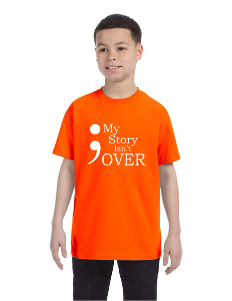 Kids Youth T Shirt My Story Isn't Over Semicolon Tshirt