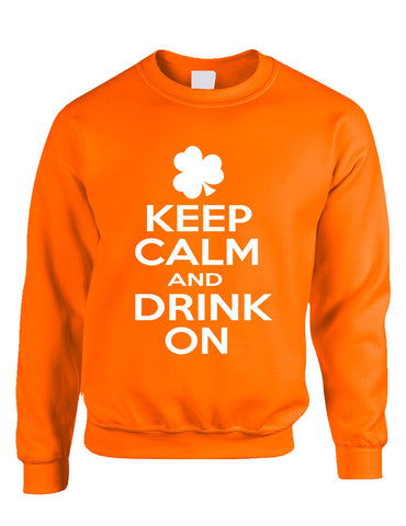 Keep calm and drink on women sweatshirt saint patricks day - ALLNTRENDSHOP - 1