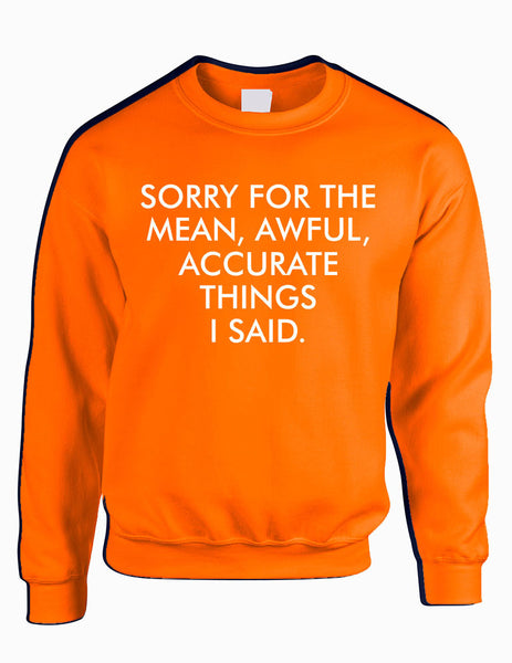 Adult Sweatshirt Sorry For The Mean Awful Accurate Things - ALLNTRENDSHOP - 5