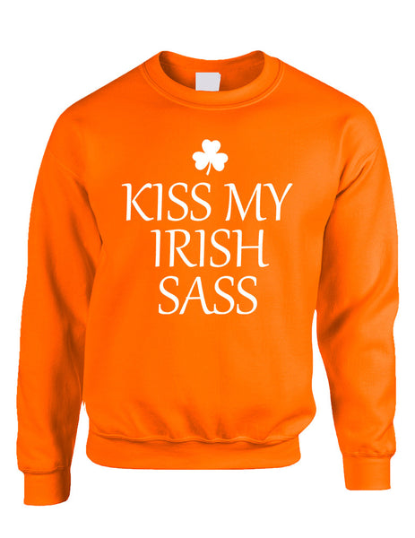 Adult Sweatshirt Kiss My Irish Sass St Patrick's Day Top