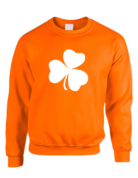 Adult Sweatshirt White Shamrock Graphic St Patrick's Day Cool - ALLNTRENDSHOP - 3