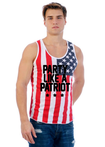 Party like a patriot USA flag shirt Men's Jersy Tanktop - ALLNTRENDSHOP