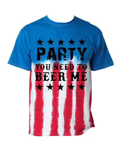 Party you need to beer me american USA Flag Men's Tee shirt