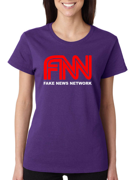 Women's T Shirt FNN Fake News Network Funny Top Trendy Shirt
