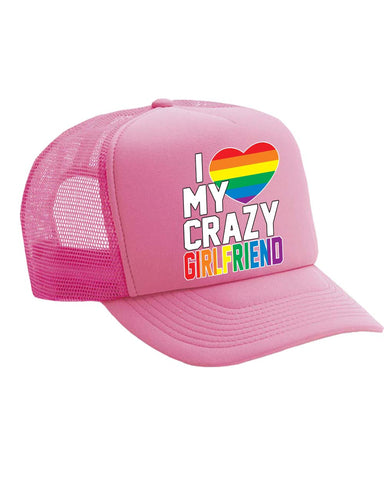 I love my crazy Girlfriend Single Color Trucker Cap - ALLNTRENDSHOP