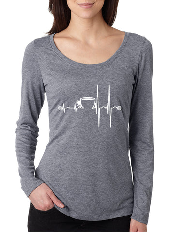 Women's Shirt Coffee Heartbeat Love Coffee Addict Shirt