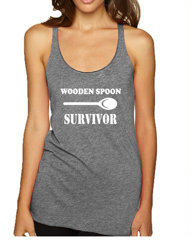 Women's Tank Top Wooden Spoon Survivor Humor Text Funny Top