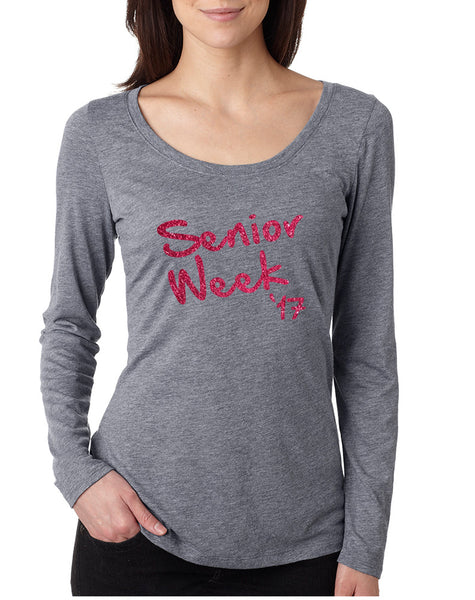 Women's Shirt Senior Week 17 Glitter Pink Class Of 2017