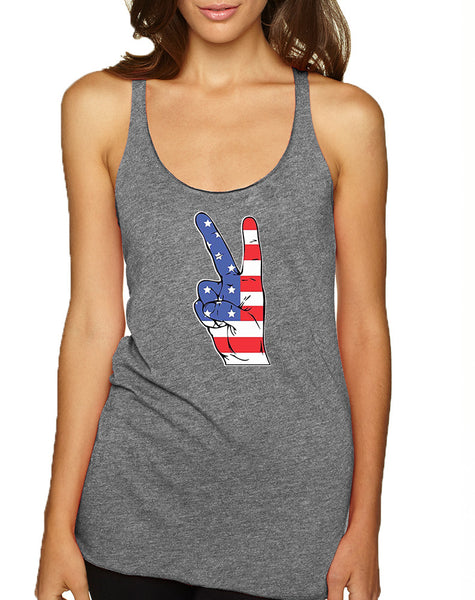 Women's Tank Top American Flag Hand 4th Of July Top
