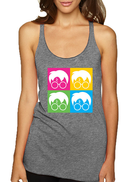 Women's Tank Top 4 Faces Harry Glasses Scar Cool Popular Top - ALLNTRENDSHOP - 3