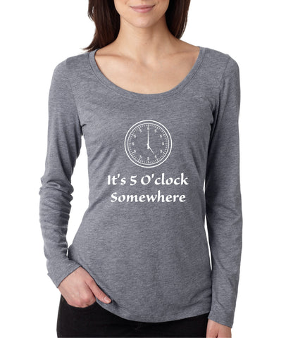 Women's Shirt It's 5 O'clock Somewhere Drinking Beer Party Top - ALLNTRENDSHOP - 1