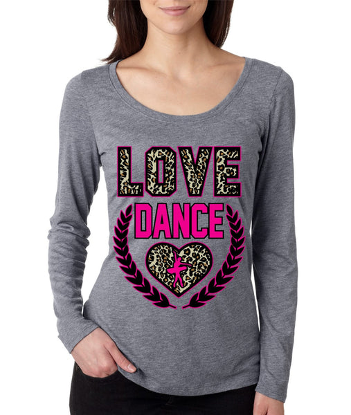 Love Dance Leopard Womens Long Sleeve Shirt - ALLNTRENDSHOP - 3