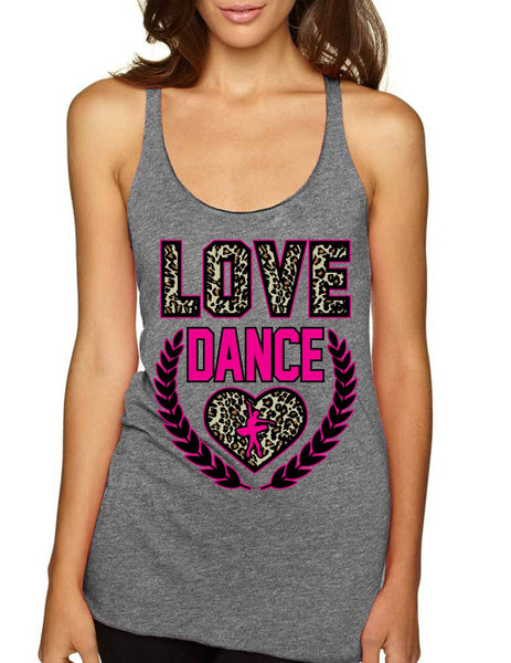 Love Dance Leopard Womens Triblend Tanktop - ALLNTRENDSHOP - 4
