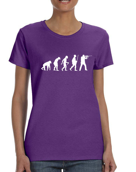Women's T Shirt Hunting Evolution Funny Hunting Tee