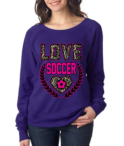 Love Soccer Leopard Womens long sleeve Pullover - ALLNTRENDSHOP - 1