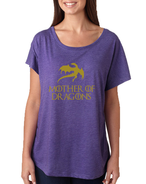 Women's Dolman Shirt Mother Of Dragons Gold Print Graphic Tee