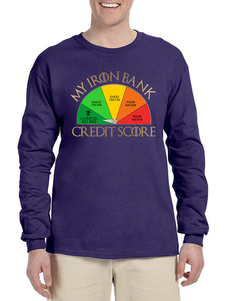 Men's Long Sleeve My Iron Bank Credit Score Lannister Shirt