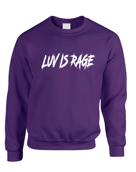 Adult Sweatshirt Luv Is Rage Cool Popular Top Comfi Sweatshirt