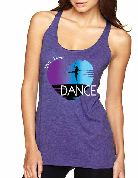 Women's Tank Top Dance Art Purple Print Love Cute Top Nice Gift - ALLNTRENDSHOP - 2