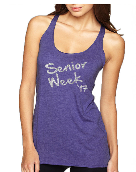 Women's Tank Top Senior Week 17 Glitter Silver Class Of 2017