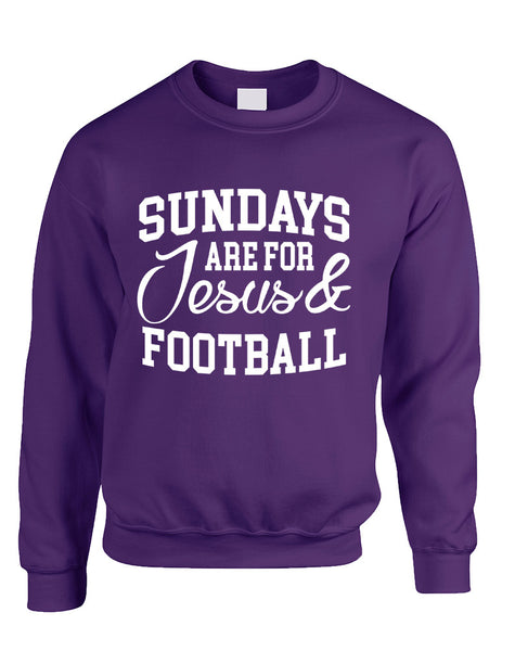 Adult Sweatshirt Sundays Are For Jesus And Football Love