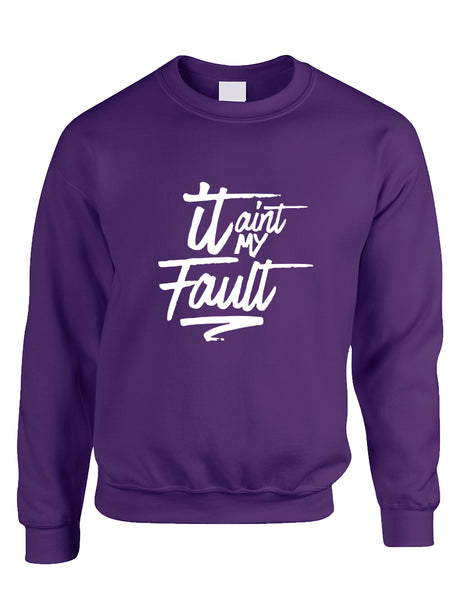 Adult Sweatshirt It Aint My Fault Trendy Cool Troublemaker Top