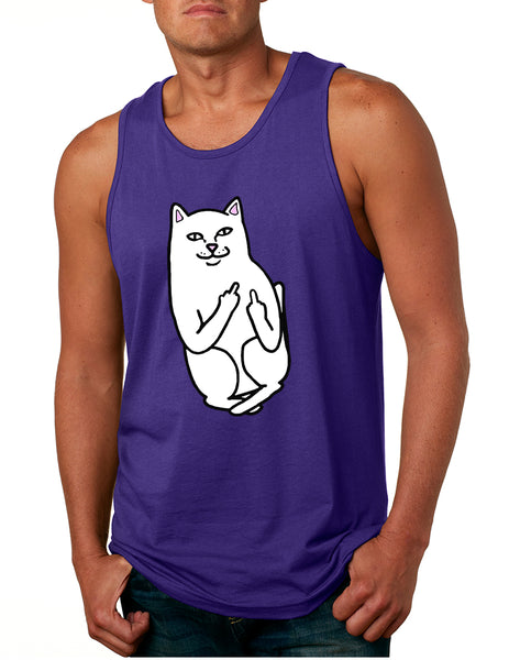 Men's Tank Top Middle Finger Cat Funny Humor Top