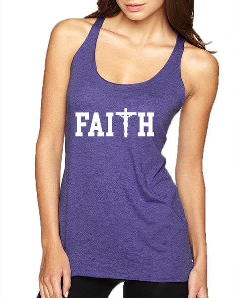 Women's Tank Top Faith Print Cross Love Christian Top