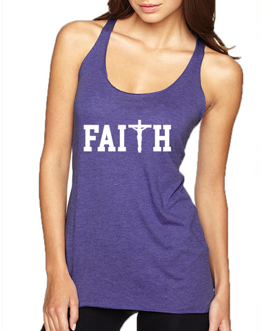 Women's Tank Top Faith Print Cross Love Christian Top