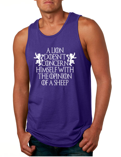 Men's Tank Top Lion Doesn't Concern Himself With Opinion Sheep