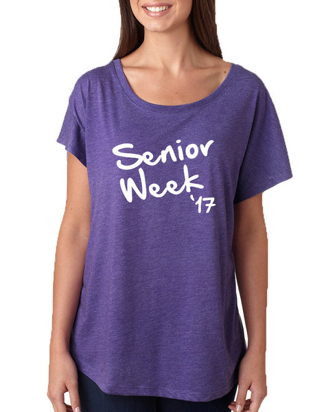 Women's Dolman Senior Week 17 White Class Of 2017 Shirt
