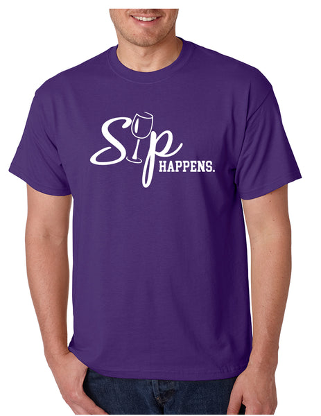 Men's T Shirt Sip Happens drinking Lovers Shirt Popular Gift