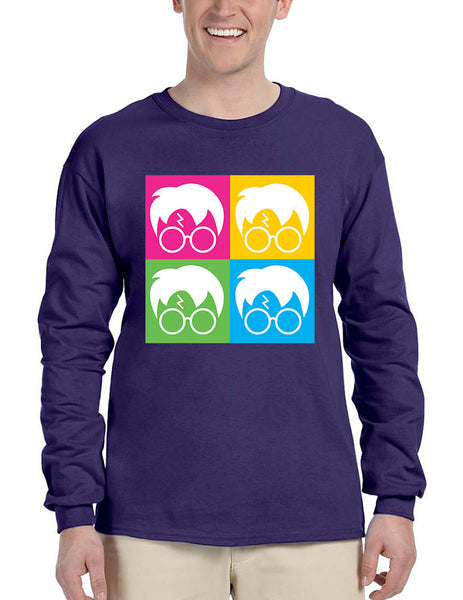Men's Long Sleeve 4 Faces Harry Glasses Scar Cool Popular Shirt - ALLNTRENDSHOP - 4