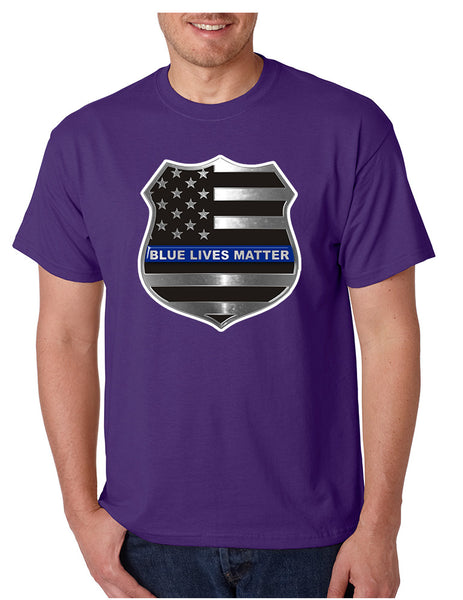 Men's T Shirt Blue Lives Matter American Flag Shirt