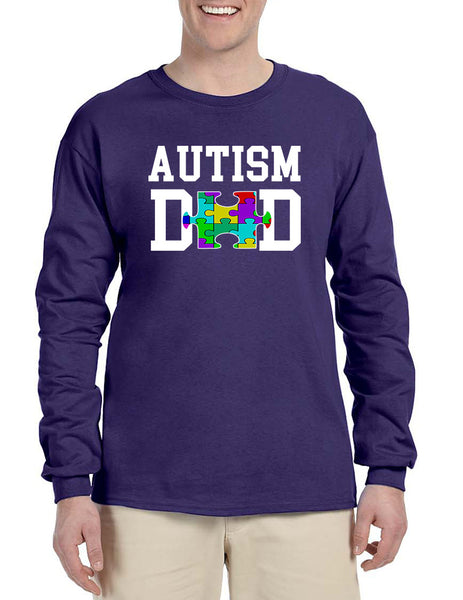 Men's Long Sleeve Autism Dad Autistic Awareness Shirt