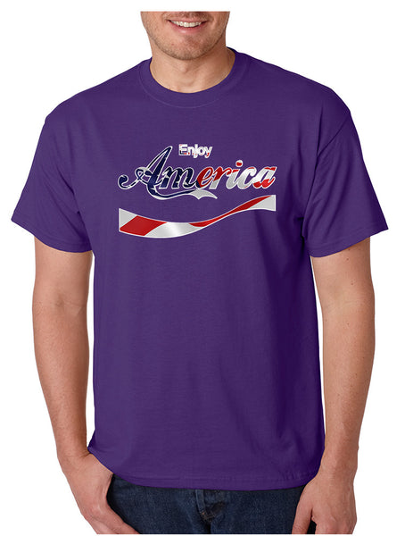 Men's T Shirt Enjoy America 4th Of July Top Love USA Party
