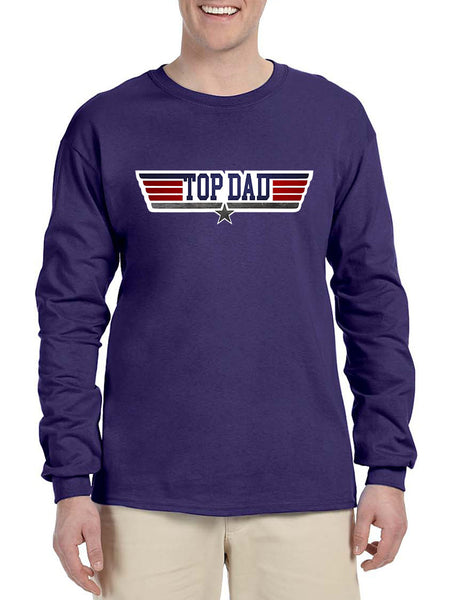 Men's Long Sleeve Top Dad Guns Father's Day Shirt Love Dad Gift