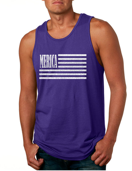 Men's Tank Top Merica Glitter White Flag 4th Of July Top