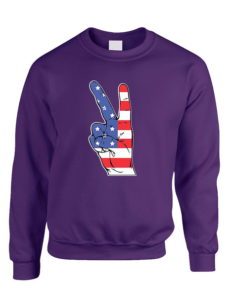 Adult Sweatshirt American Flag Hand 4th Of July Cool Top