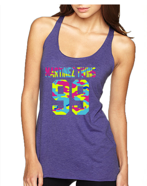 Women's Tank Top Martinez Twins 99 Neon Camo Print Cool Top