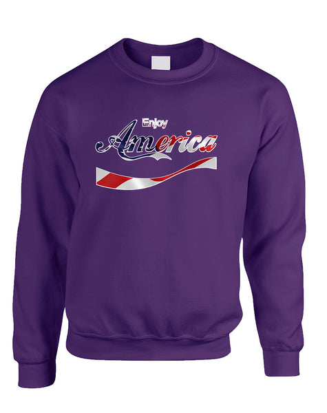 Adult Sweatshirt Enjoy America 4th Of July Cool USA Top