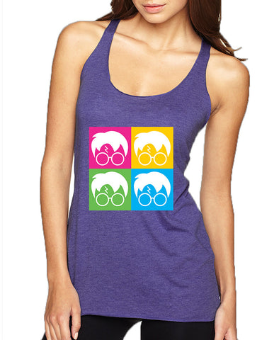 Women's Tank Top 4 Faces Harry Glasses Scar Cool Popular Top - ALLNTRENDSHOP - 1