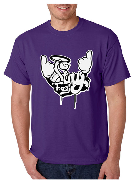 Men's T Shirt Stay Fresh Fingers Up Nice Cool Graphic Tshirt