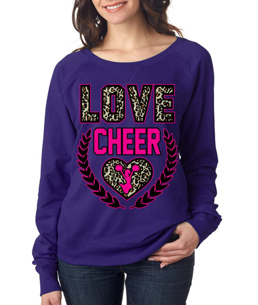 Love Cheer Leopard Womens long sleeve Pullover - ALLNTRENDSHOP - 4