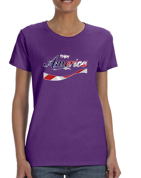 Women's T Shirt Enjoy America 4th Of July Love USA Shirt