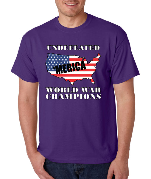 Men's T Shirt Undefeated World War Champions 'merica