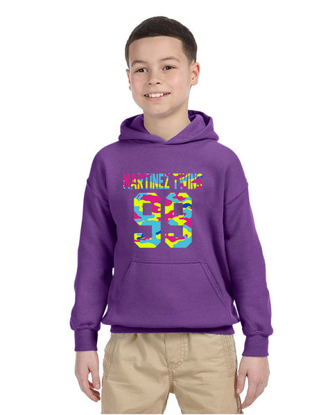 Kids Youth Hoodie Martinez Twins 99 Neon Camo Print Trendy