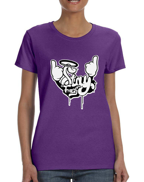 Women's T Shirt Stay Fresh Fingers Up Cute Cool Tee